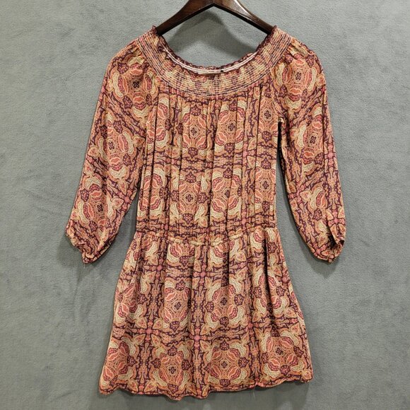 Sanctuary Boho Dress‎ Women's Sheer Lined Paisley Print Cottagecore Pockets - Picture 1 of 8